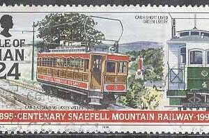 Isle of Man – M  618 Järnväg – Snaefell Bergbanan  100 år – Vagn, märke