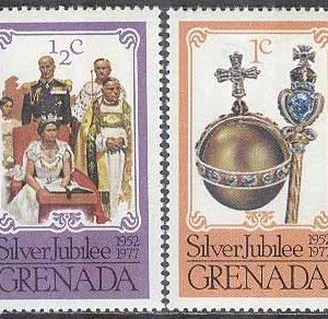 Grenada – M  822-823 A Drottning Elisabeth II på tronen i 25 år, 2 olika **