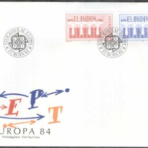 Sverige – FDC 1984-02-09 – Europa CEPT 1984 CEPT 25 år, 2 kpl Vinjett 1