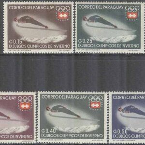 Paraguay – M 1249-1253 OS i Innsbruck 1964 Backhoppning, 5 olika **