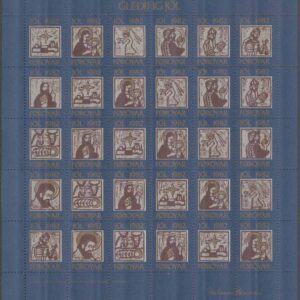 Färöarna – Julmärken 1982 – Julevangeliet på träsnitt, ark kpl **
