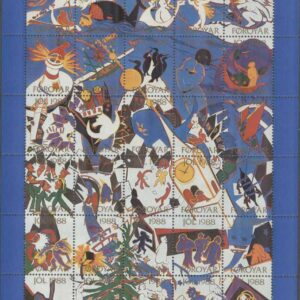 Färöarna – Julmärken 1988 – Ett Juläventyr i Torshavn, ark kpl **