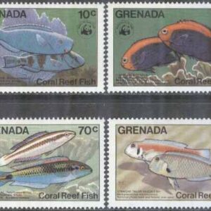 Grenada – M 1299-1302 Fiskar bla Havsdjunkaren – Naturskydd – WWF, 4 kpl **