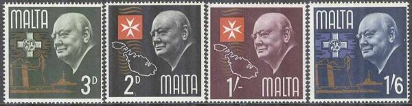 Malta - M  333-336 Sir Winston Churchill död i 1 år, 4 kpl **