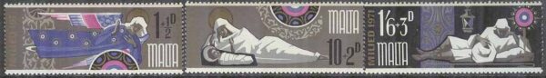 Malta - M  433-435 A Jul 1971 bla Änglar & Kristi födelse, 3 kpl **