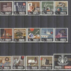 Malta – M  457-471  Bruksmärken – Samtida levnadsutsikter, 15 kpl