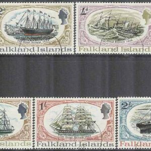 Falkland Islands – M  187-191 Ångsegelfartyget Great Britain, 5 kpl