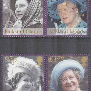 Falkland Islands – M  849-852 Drottningmodern Elisabeth död, 4 kpl **