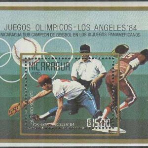 Nicaragua – M BL 159 OS i Los Angeles 1984 Baseball, Block **