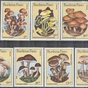 Burkina Faso – M 1054-1060 Svampar bla Föränderlig tofsskivling, 7 kpl **
