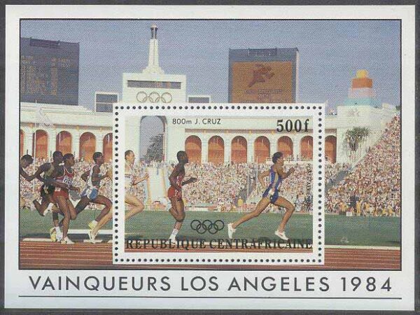 Centralafrika - M BL 317 OS i Los Angeles 1984 Medaljörer - J Cruz, Block **