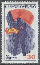 Tjeckoslovakien – M 2079 Fackföreningskongress 1972 – Fana, 1 kpl **