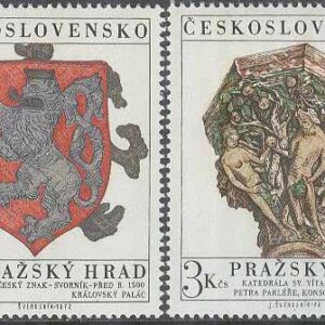 Tjeckoslovakien – M 2071-2072 Prager Burg – Konst, 2 kpl **