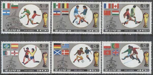 Nordkorea - M 2728-2733 VM i Fotboll i Mexiko 1986 III, 6 kpl **