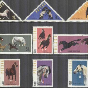 Polen – M 1447-1454, 1456 Hästar bla Arabiska Hingstar, 9 olika **