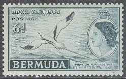 Bermuda – M  138 Landsmotiv – Tropikfågel – Drottning Elisabeth II, märke **