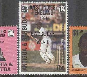Barbuda – M 1689-1691 Sport – Kricket England-Västindien 100 år – Påtryck, 3 kpl **