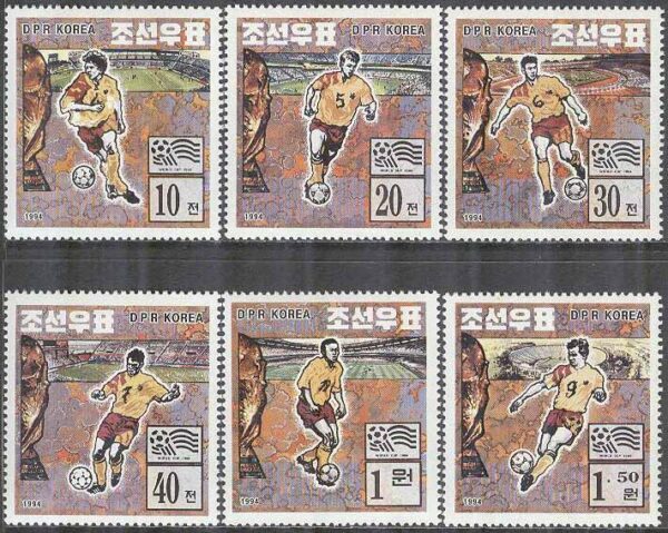 Nordkorea - M 3642-3647 VM i Fotboll i USA 1994, 6 kpl **