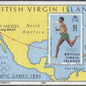 British Virgin Islands – M BL  21 OS i Los Angeles 1984 Löpning & Karta, Block **