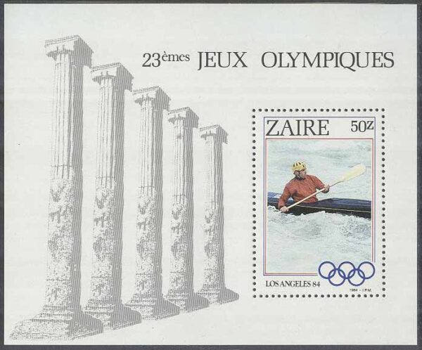 Zaire - M BL  49 OS i Los Angeles 1984 Kanotslalom, Block **