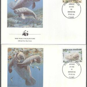 Togo – FDC 1984-10-01 – Manater – Naturskydd – WWF, 4 kpl