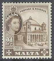 Malta – M  241 Drottning Elisabeth II – Landsmotiv – Dom i Mosta, märke **