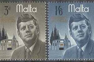 Malta – M  342-343 Invigning av minne för John F Kennedy 1966, 2 kpl **