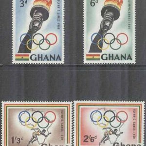 Ghana – M   84-87 OS i Rom 1964 Fackla & Löpare, 4 kpl **