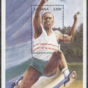 Guyana – M BL 509 OS i Atlanta 1996 III Vinnare Carl Lewis, Block **