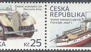 Tjeckien – M  808-809 Histroriska Transportmedel IV – Fartyg & Bil, par kpl **