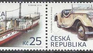 Tjeckien – M  809-808 Histroriska Transportmedel IV – Fartyg & Bil, par kpl **