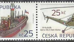 Tjeckien – M  757-756 Histroriska Transportmedel I – Helikopter & Fartyg, par kpl **