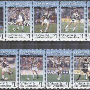 St. Vincent – M 2699-2709 Fotboll – Juventus vinnare av Europa Cupen, 11 kpl ** kh