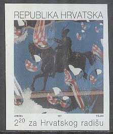 Kroatien – M Zw   13 B Kroatiska Arbetare – Häst, Tvångstilläggsmärken, 1 kpl **