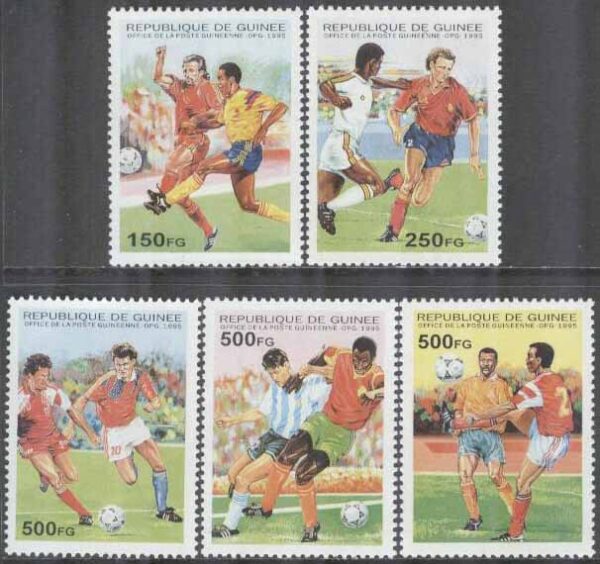 Guinea - M 1555-1559 VM i Fotboll i Frankrike 1998, 5 kpl **