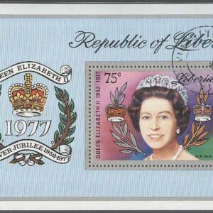 Liberia – M BL  87 A Drottning Elisabeth II 25 år på Tronen, Block