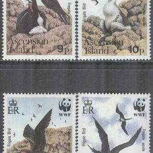 Ascension – M  521-524 Fåglar – Ascensionfregattfågel – Naturskydd – WWF, 4 kpl **