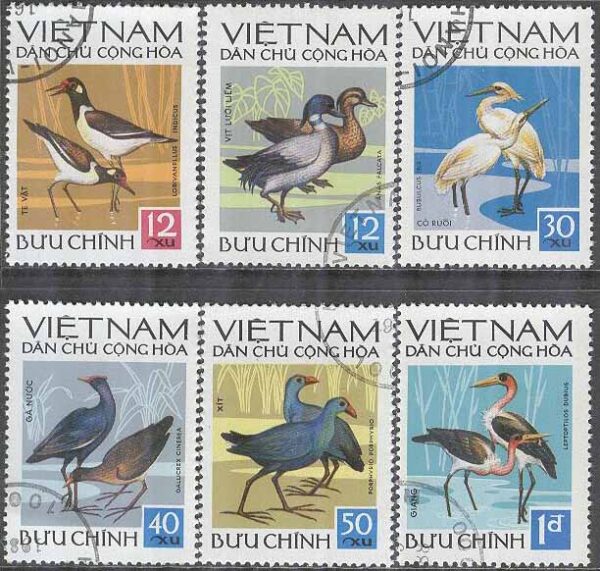 Vietnam - M  701-706 Inhemska Fåglar bla Tupprall, 6 kpl
