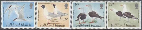 Falkland Islands - M  575-578 Fåglar bla Kelptrut, 4 kpl **