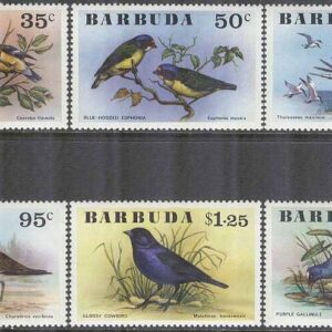 Barbuda – M  261-266 Fåglar bla Banansmyg, 6 kpl **