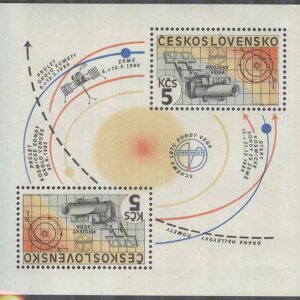 Tjeckoslovakien – M BL  64 Internationellt rymdprojekt ”Venus – Halley”. Block kpl **