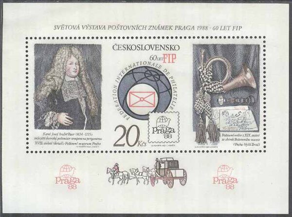 Tjeckoslovakien - M BL  67 C Int. frimärksutställning PRAGA 88, block **