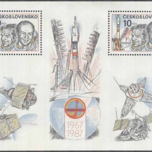Tjeckoslovakien – M BL  69 Rymd –  Interkosmosprogrammet 20 år, Block **