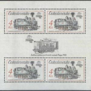 Tjeckoslovakien – M BL  71 Postlok – Utställning PRAGA 88, Block **