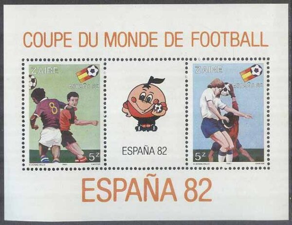 Zaire - M BL  40 VM i Fotboll i Spanien 1982, Block **