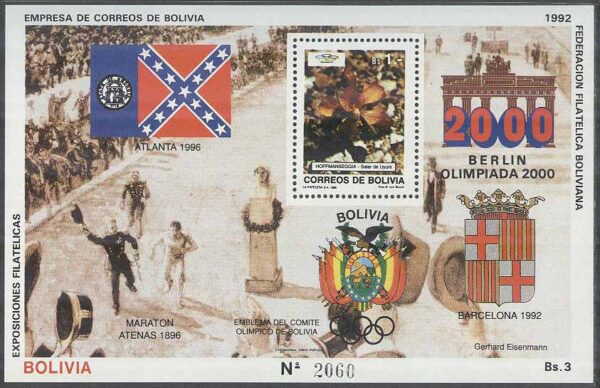 Bolivia - M BL 200 OS i Barcelon 1992, Atlanta 1996, Berlin 2000, Block **