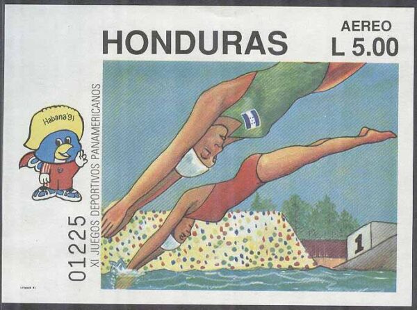 Honduras - M BL  49 Sport - Panamerikanska Spelen 1991 Simning, Block **
