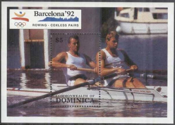 Dominica - M BL 173 OS i Barcelona 1992, Rodd, Block **