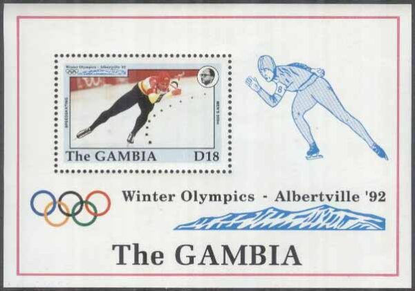 Gambia - M BL 158 OS i Albertville 1992 Skridsko, Block **