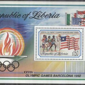 Liberia – M BL 126 OS i Barcelona 1992 Löpning, Block **